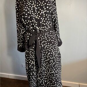 Joseph Ribkoff 3/4 Sleeve Black Dress with White Polka Dots Size 10 NWT